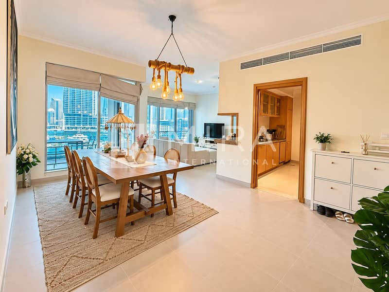 Modern Marina-View Dining and Living Space Modern Marina-View Dining and Living Space