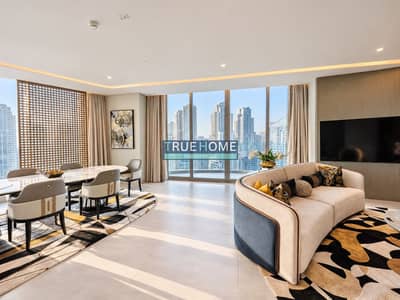 4 habitaciones Penthouse para en Venta en Dubai Marina, Dubai - Luxury Skyline Living and Dining Room. png