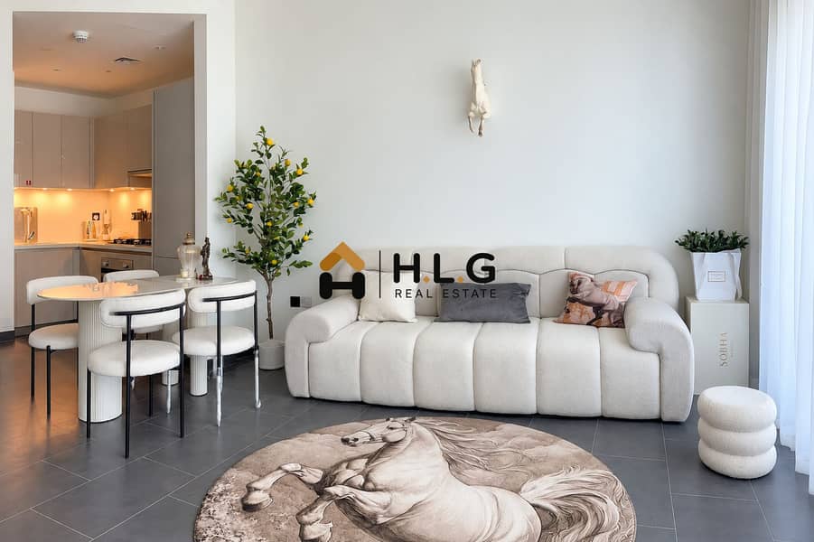 4 Modern Bouclé Living Room with Horse Rug. png