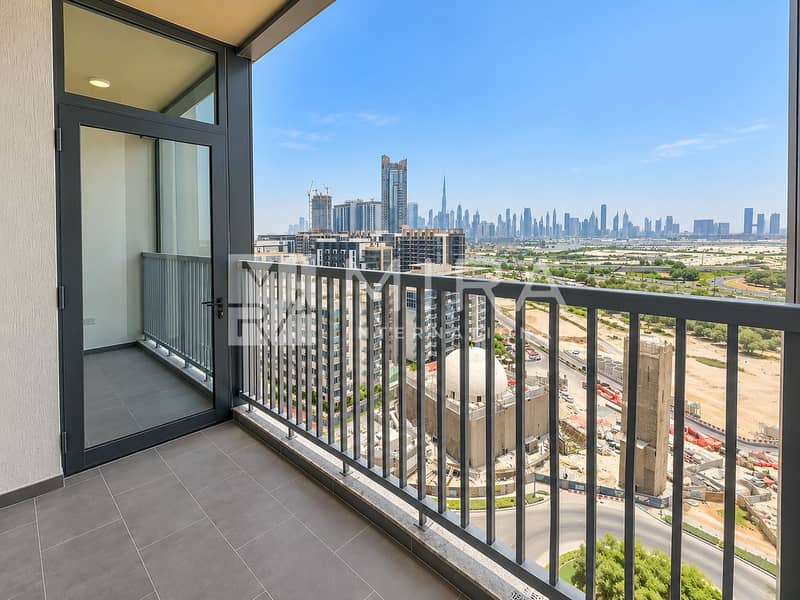 Modern Balcony Overlooking City Skyline Modern Balcony Overlooking City Skyline
