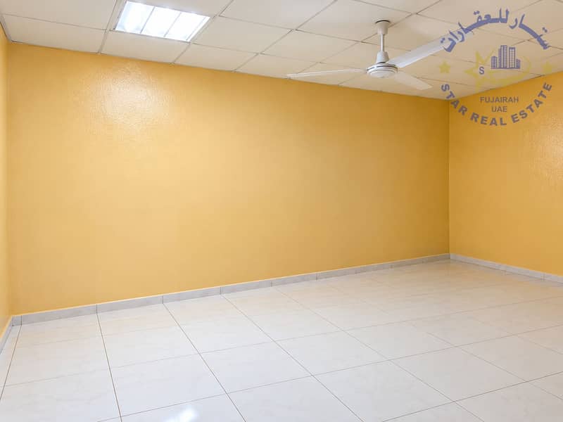 13 Empty Warm Beige Room with Ceiling Fan. png