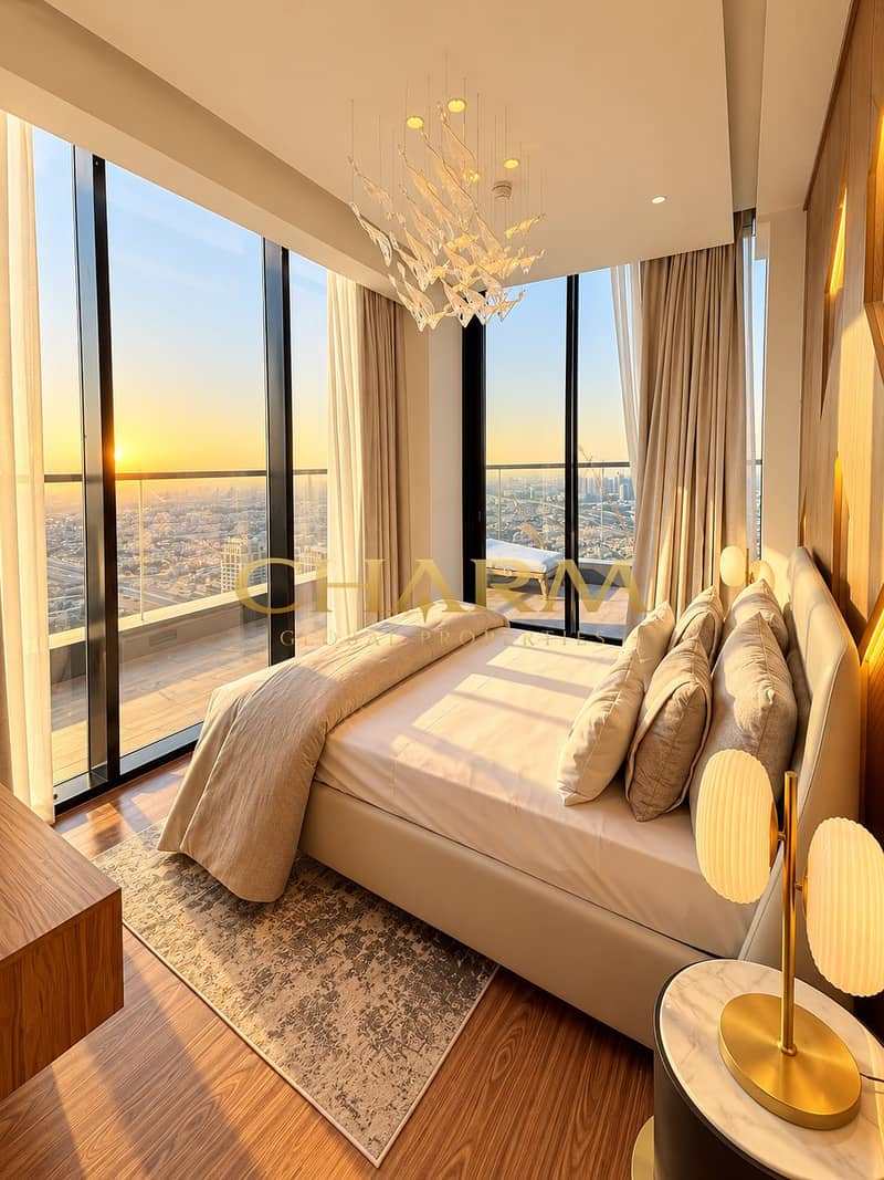 12 Golden-Hour Luxury Bedroom with City Views. png