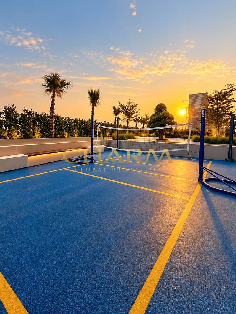 26 Golden Hour Rooftop Volleyball Court. png