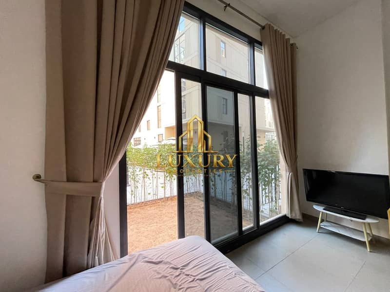 2 Furnished Studio with Private Garden for Rent – AED 38,000 Yearly 🌿🏡
