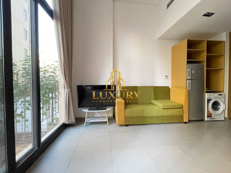 6 Furnished Studio with Private Garden for Rent – AED 38,000 Yearly 🌿🏡