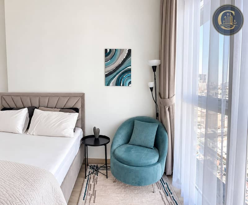 3 Modern Bedroom Retreat with Teal Accent Chair. png