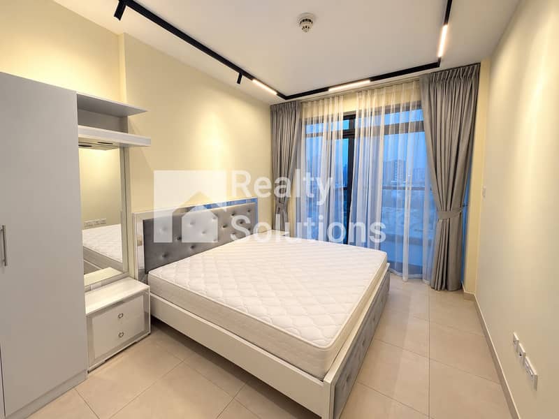 4 Tidy Modern Bedroom at Dusk. png
