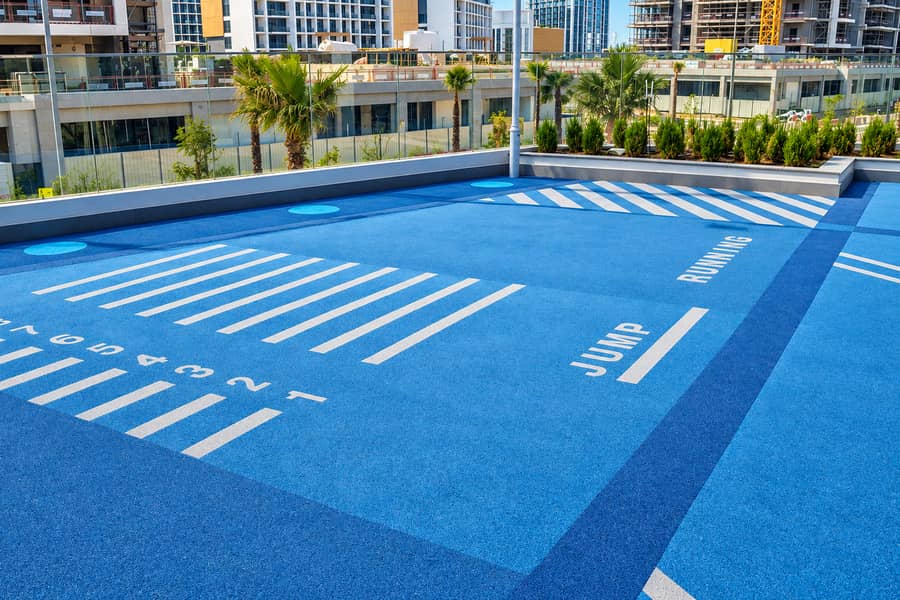 9 #10 - Modern rooftop fitness activity track (Jump _ Running markings). png