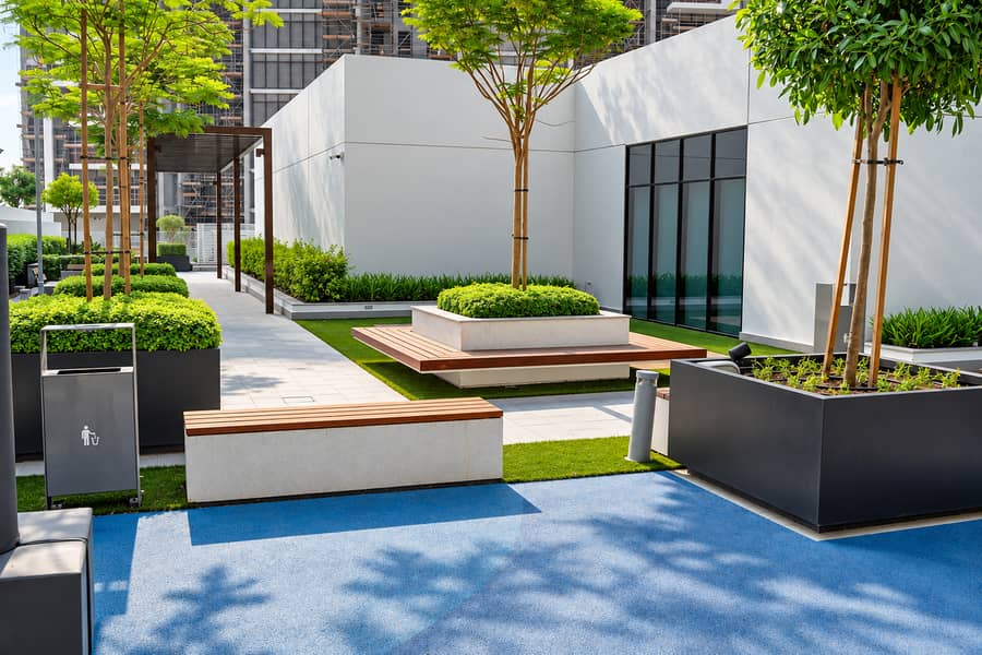 15 #24 - Courtyard with Benches and Trees. png