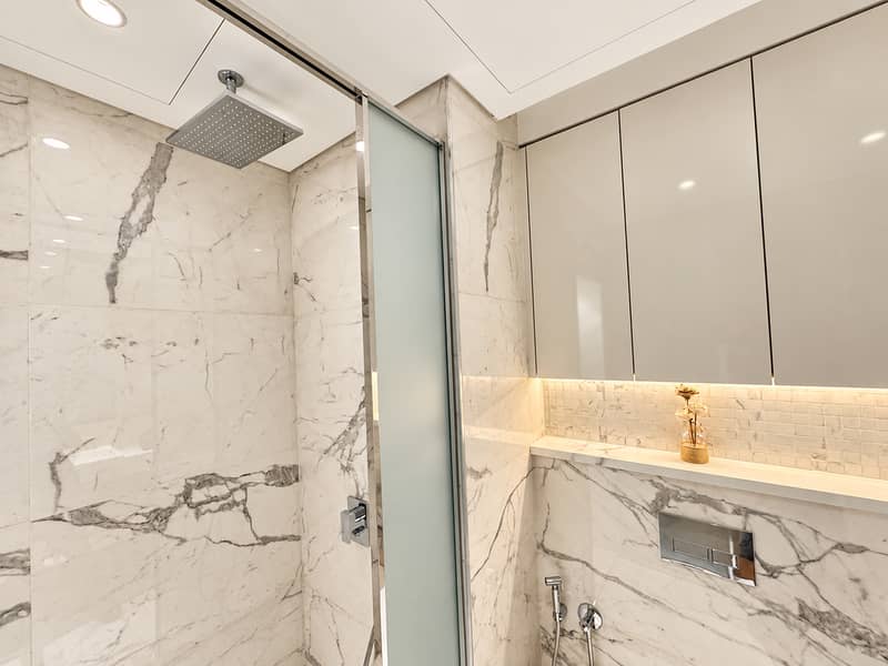 24 #17_- Bathroom_ rain shower, glass partition, lit shelf. png