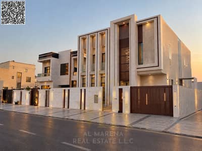 5 Schlafzimmer Villa zum Verkauf in Al Alia, Ajman - Modern Luxury Villa at Golden Hour. png 5 Schlafzimmer Villa zum Verkauf in Al Alia, Ajman - Modern Luxury Villa at Golden Hour. png