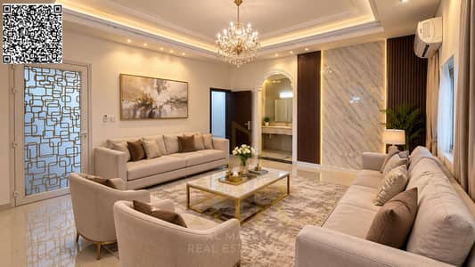 5 Bedroom Villa for Sale in Al Yasmeen, Ajman - Modern Beige Luxury Living Room. png 5 Bedroom Villa for Sale in Al Yasmeen, Ajman - Modern Beige Luxury Living Room. png