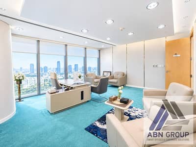 Office para en Alquiler en Bur Dubai, Dubai - Modern Executive Lounge with City Views. png