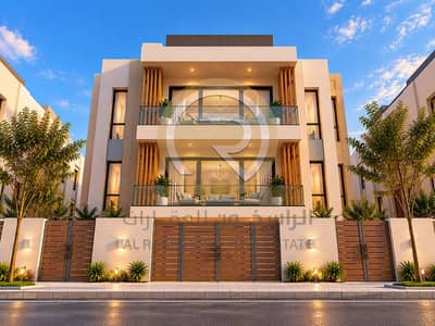 Plot zum Verkauf in Al Belaida, Sharjah - Modern Three-Story Villa Facade. png