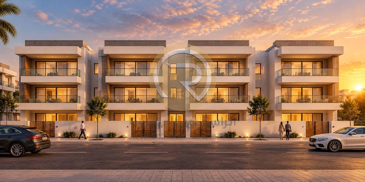 5 Modern Townhouses at Golden Hour. png