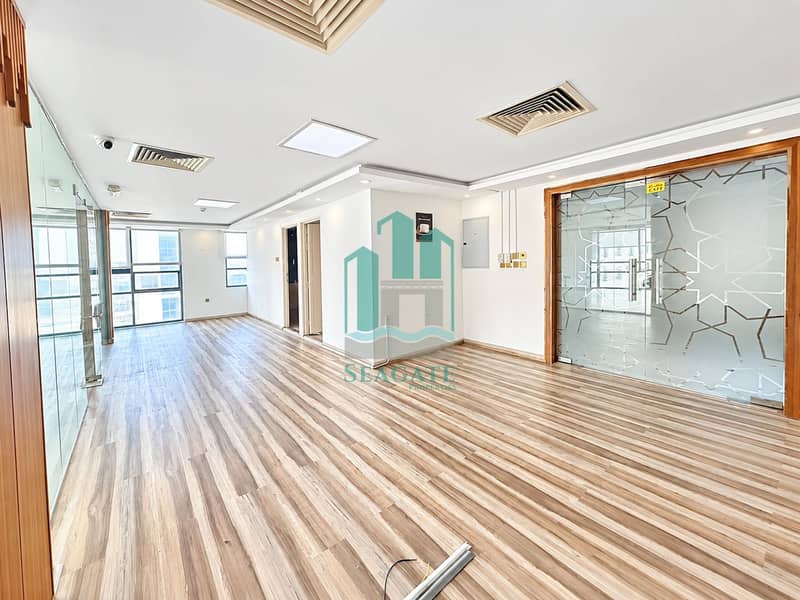 8 Modern Office Corridor with Glass Doors. png