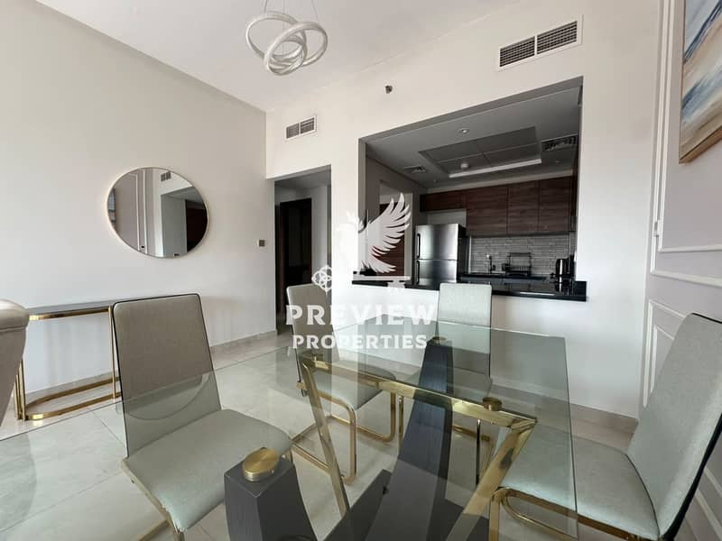 7 Vacant | Fully Furnished 1BR + Maid’s Room | Pool & Community View