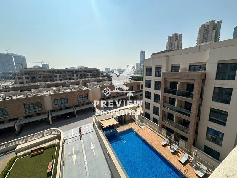 13 Vacant | Fully Furnished 1BR + Maid’s Room | Pool & Community View