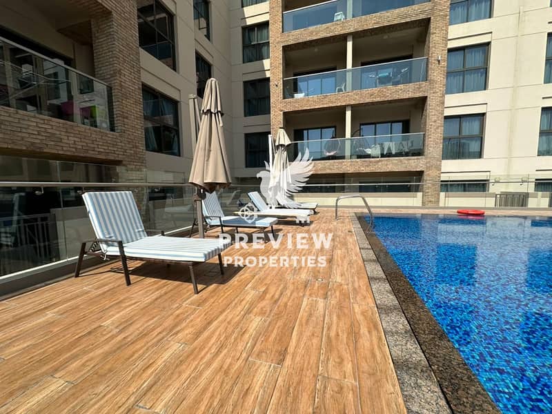 27 Vacant | Fully Furnished 1BR + Maid’s Room | Pool & Community View