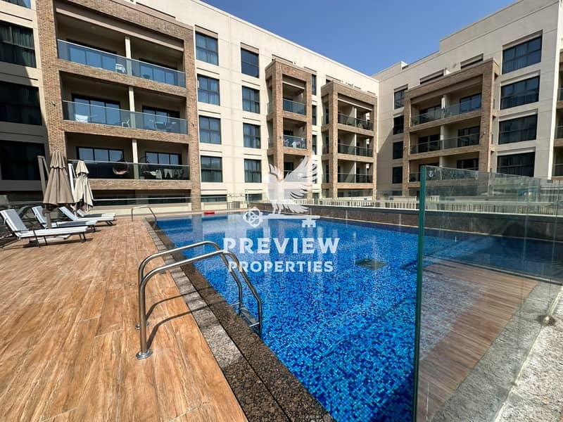 28 Vacant | Fully Furnished 1BR + Maid’s Room | Pool & Community View
