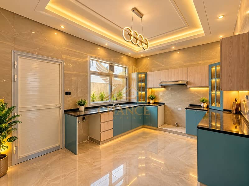 6 Luxurious Teal and Wood Kitchen. png