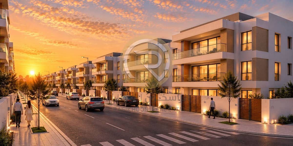 5 Golden Hour Modern Residence Street. png