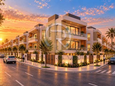Plot for Sale in Al Belaida, Sharjah - Golden-Hour Modern Villa Corner. png Plot for Sale in Al Belaida, Sharjah - Golden-Hour Modern Villa Corner. png