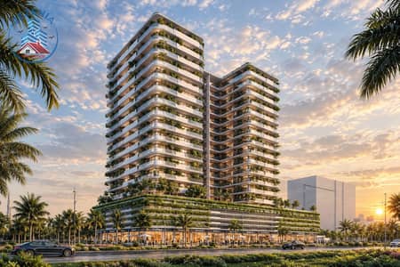 Studio zum Verkauf in Dubai Land Residence Complex (DLRC), Dubai - Tropical Green High-Rise at Sunset. png Studio zum Verkauf in Dubai Land Residence Complex (DLRC), Dubai - Tropical Green High-Rise at Sunset. png