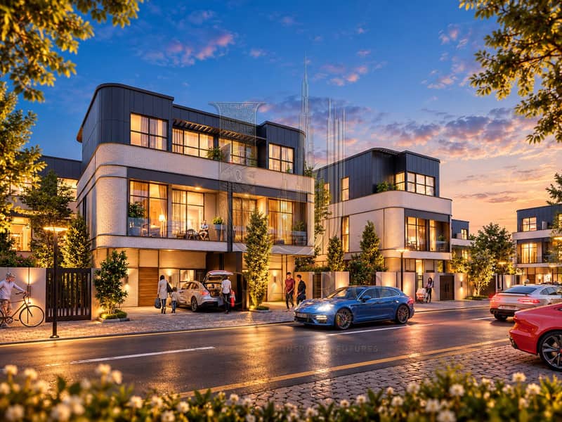 4 Luxury Townhouses at Blue Hour. png