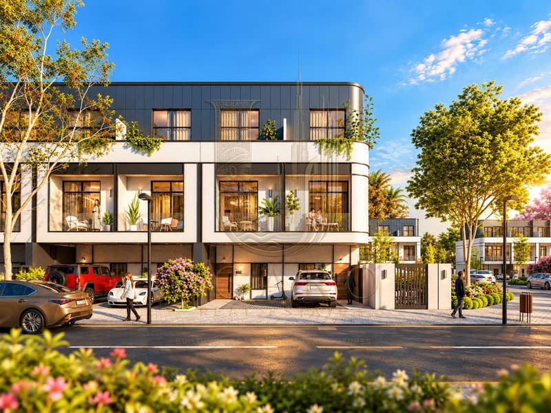 9 Golden-Hour Modern Townhouse Street. png