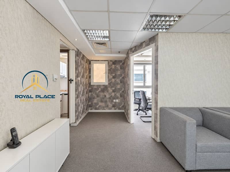 3 Brightened, clutter-free office interior. png