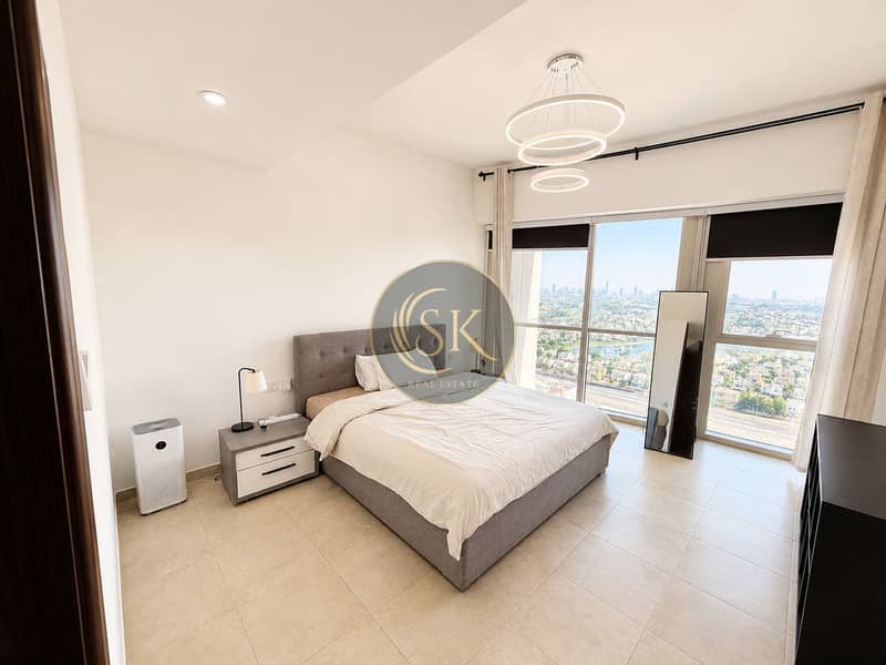 Modern Bedroom with Skyline View. png Modern Bedroom with Skyline View. png