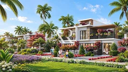 4 habitaciones Townhouse para en Venta en DAMAC Lagoons, Dubai - Tropical Villa Resort Garden Stroll. png 4 habitaciones Townhouse para en Venta en DAMAC Lagoons, Dubai - Tropical Villa Resort Garden Stroll. png