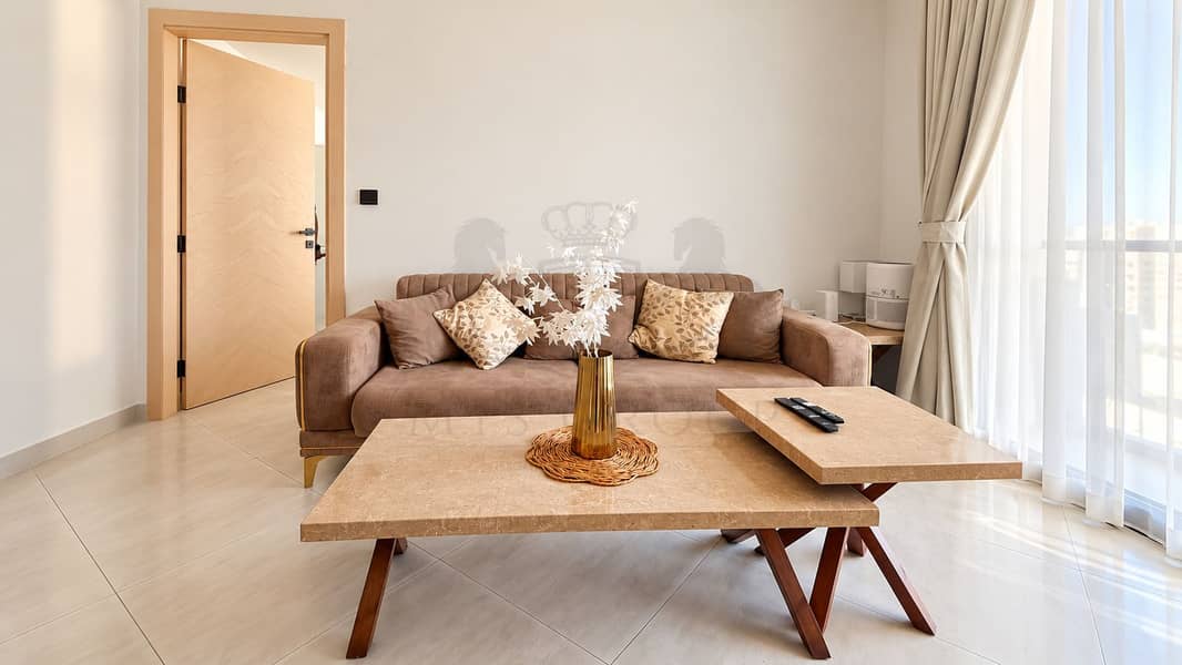 2 Sunlit Taupe Living Room with Marble Table. png