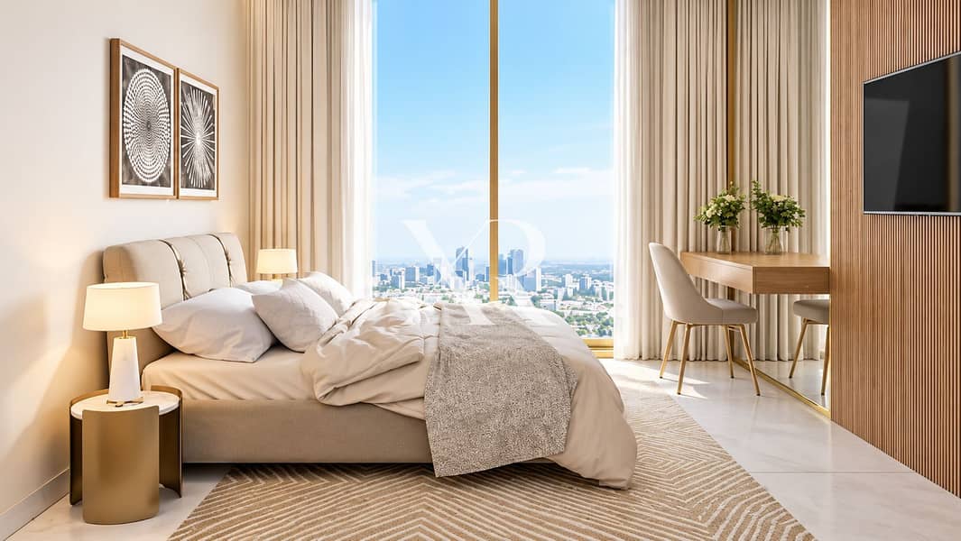 2 Minimalist Bedroom with Panoramic City View. png