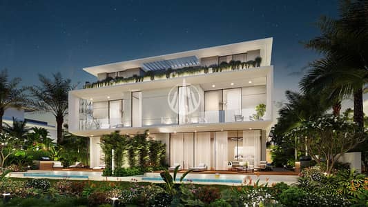 4 Bedroom Townhouse for Sale in Ajmal Makan City - Sharjah Waterfront, Sharjah - Villa_01 Rear night view. jpg 4 Bedroom Townhouse for Sale in Ajmal Makan City - Sharjah Waterfront, Sharjah - Villa_01 Rear night view. jpg