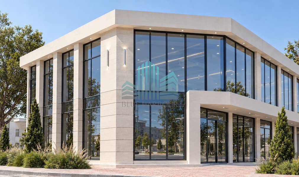 Modern Glass and Stone Commercial Building. png Modern Glass and Stone Commercial Building. png