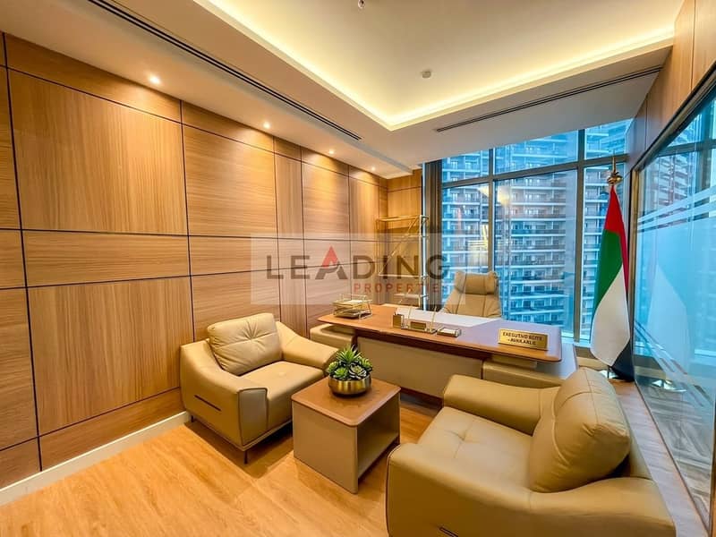 Luxury furnished office| Burj+ canal view| Vacant office