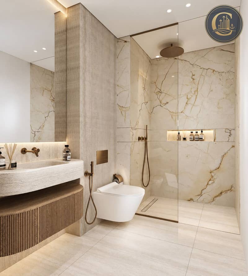 6 Warm Minimalist Marble Spa Bathroom. png