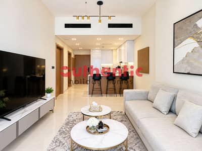 1 Schlafzimmer Wohnung zum Miete in Jumeirah Village Circle (JVC), Dubai - LIVING ROOM. png