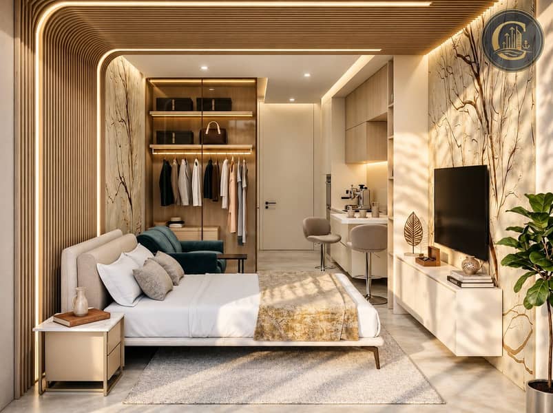 Sunlit Luxury Studio Bedroom. png Sunlit Luxury Studio Bedroom. png
