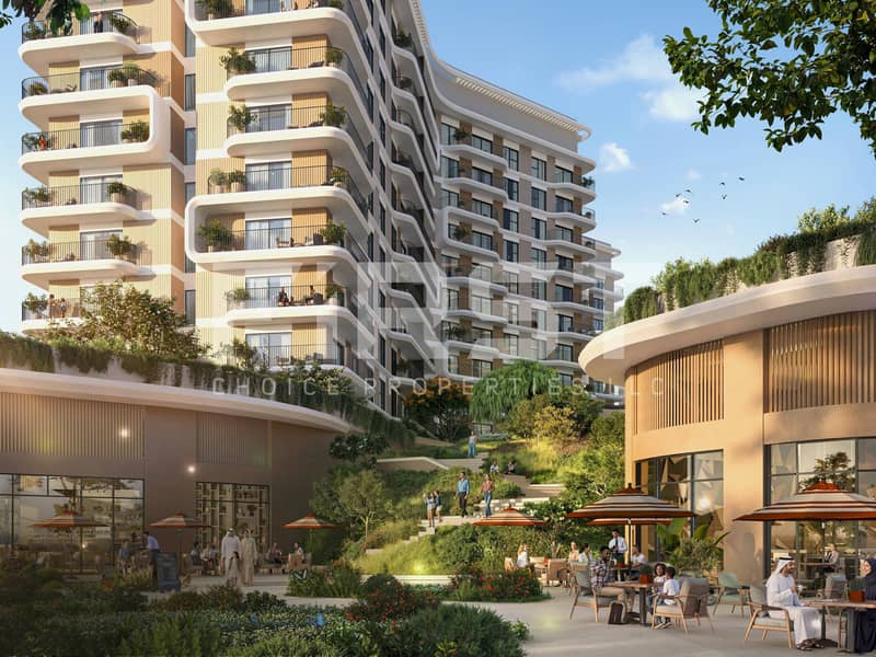 11 Architectural exterior of Yas Park Place Yas Island Abu Dhabi UAE showcasing modern design and park-facing residential buildings. _FCP_EDIT_4x3_Native. jpg