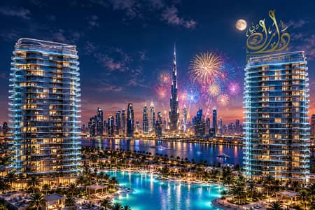 2 Bedroom Apartment for Sale in City of Arabia, Dubai - Dubai Waterfront Skyline with Fireworks. png 2 Bedroom Apartment for Sale in City of Arabia, Dubai - Dubai Waterfront Skyline with Fireworks. png