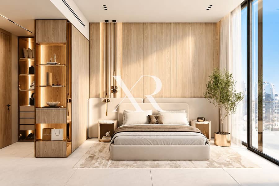 2 Modern Oak Bedroom with Skyline Views. png