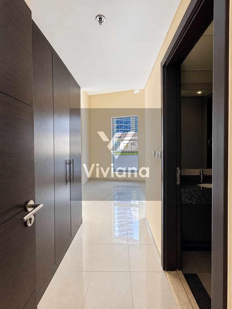3 Modern Reflective Hallway with City View. png