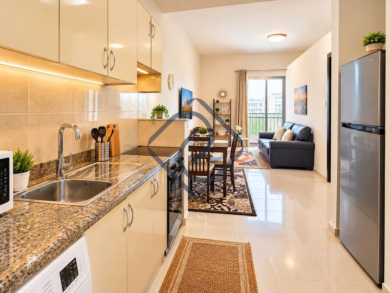 6 Modern Apartment Kitchen and Living Area. png
