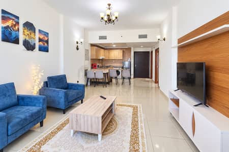 فلیٹ 1 غرفة نوم للايجار في المدينة العالمية المرحلة 2 (ورسان 4)، دبي - Modern Blue and Wood Apartment Interior. png فلیٹ 1 غرفة نوم للايجار في المدينة العالمية المرحلة 2 (ورسان 4)، دبي - Modern Blue and Wood Apartment Interior. png