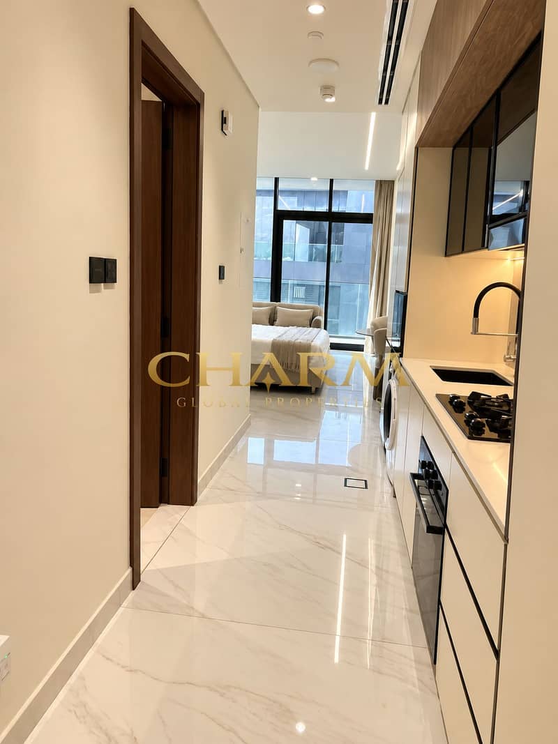 6 Modern Minimalist Apartment Corridor and Kitchen. png