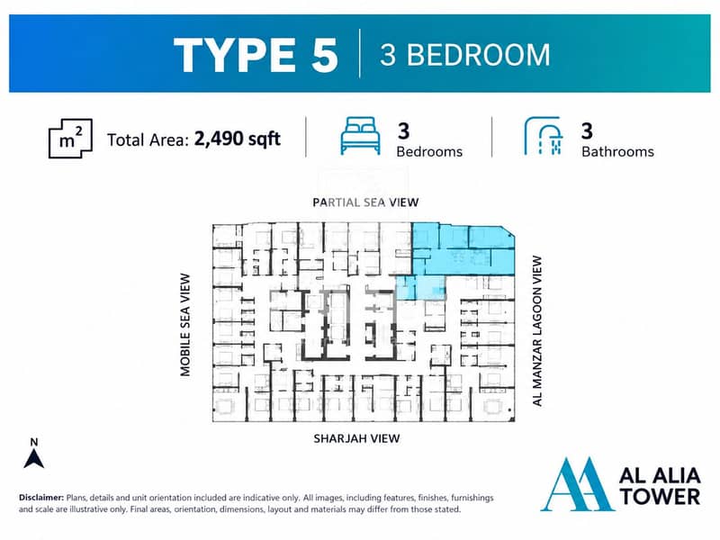 3 Type 5 Three-Bedroom Floorplan Overview. png
