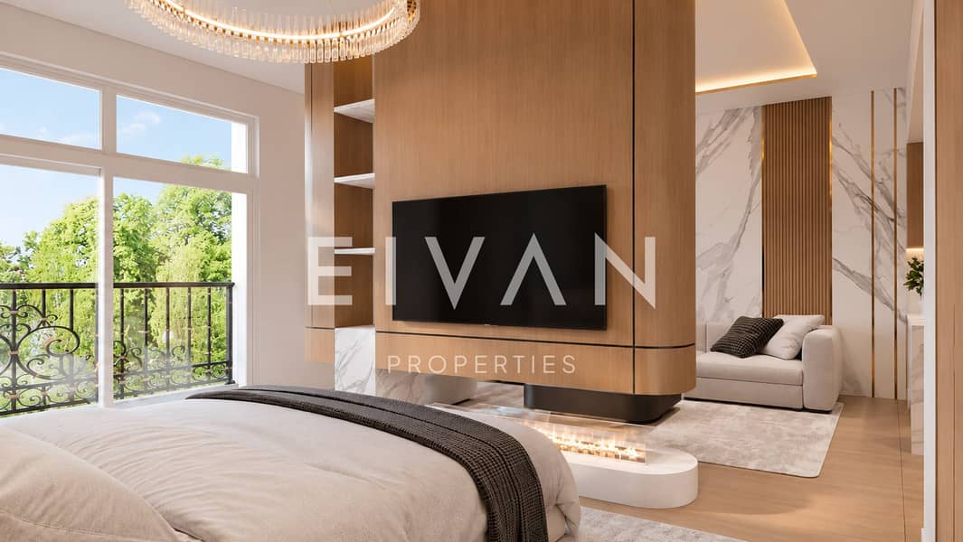 2 Luxurious Bedroom with Chandelier and TV Wall. png